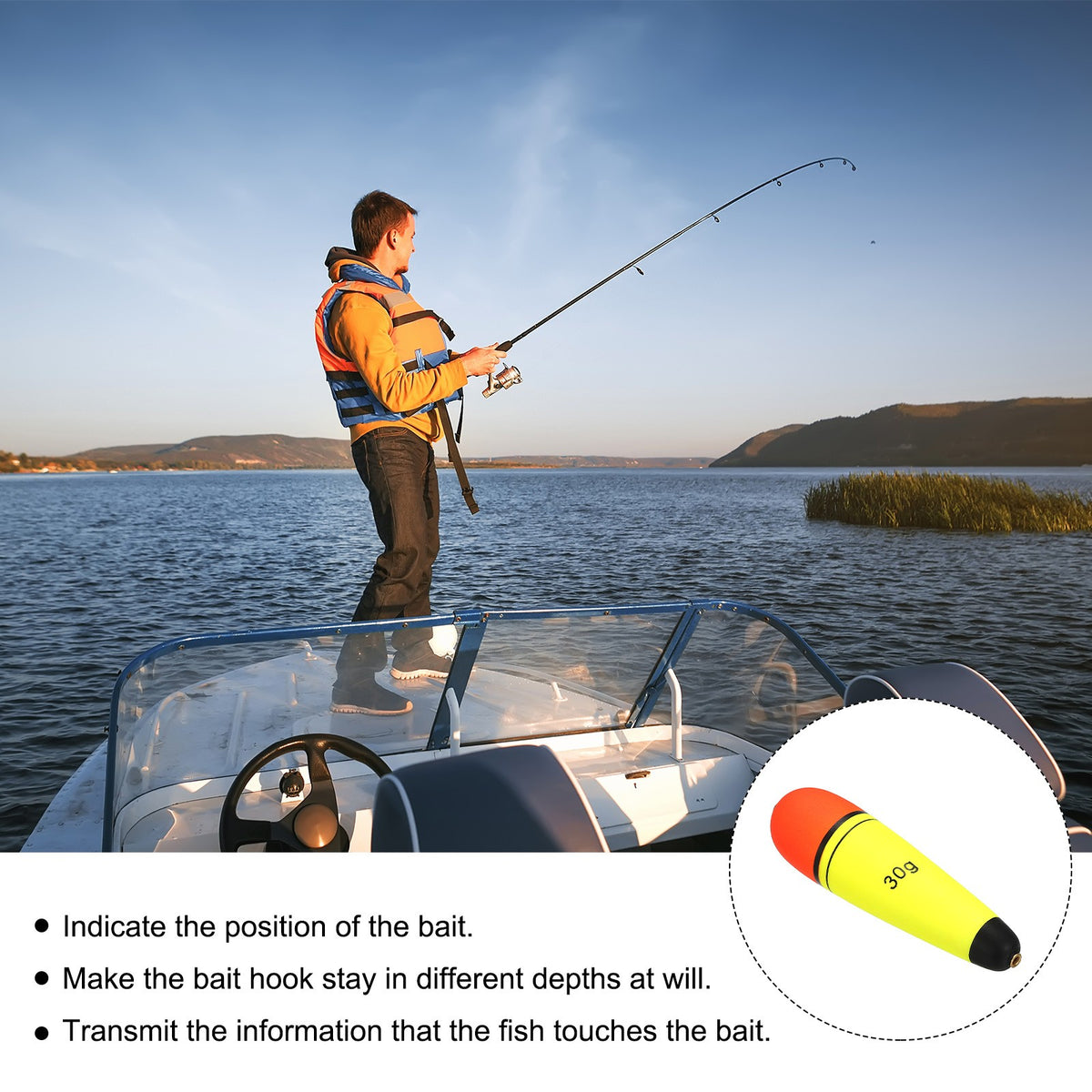 4 Pack 1oz EVA Fishing Slip Bobbers Yellow - Tackle for Carp & Bass