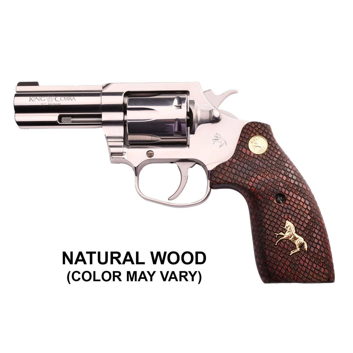 Drop-In Wood Gun Grips for Colt King Cobra, Cobra & Viper 2017+ - Rosewood Snake Skin, One Size