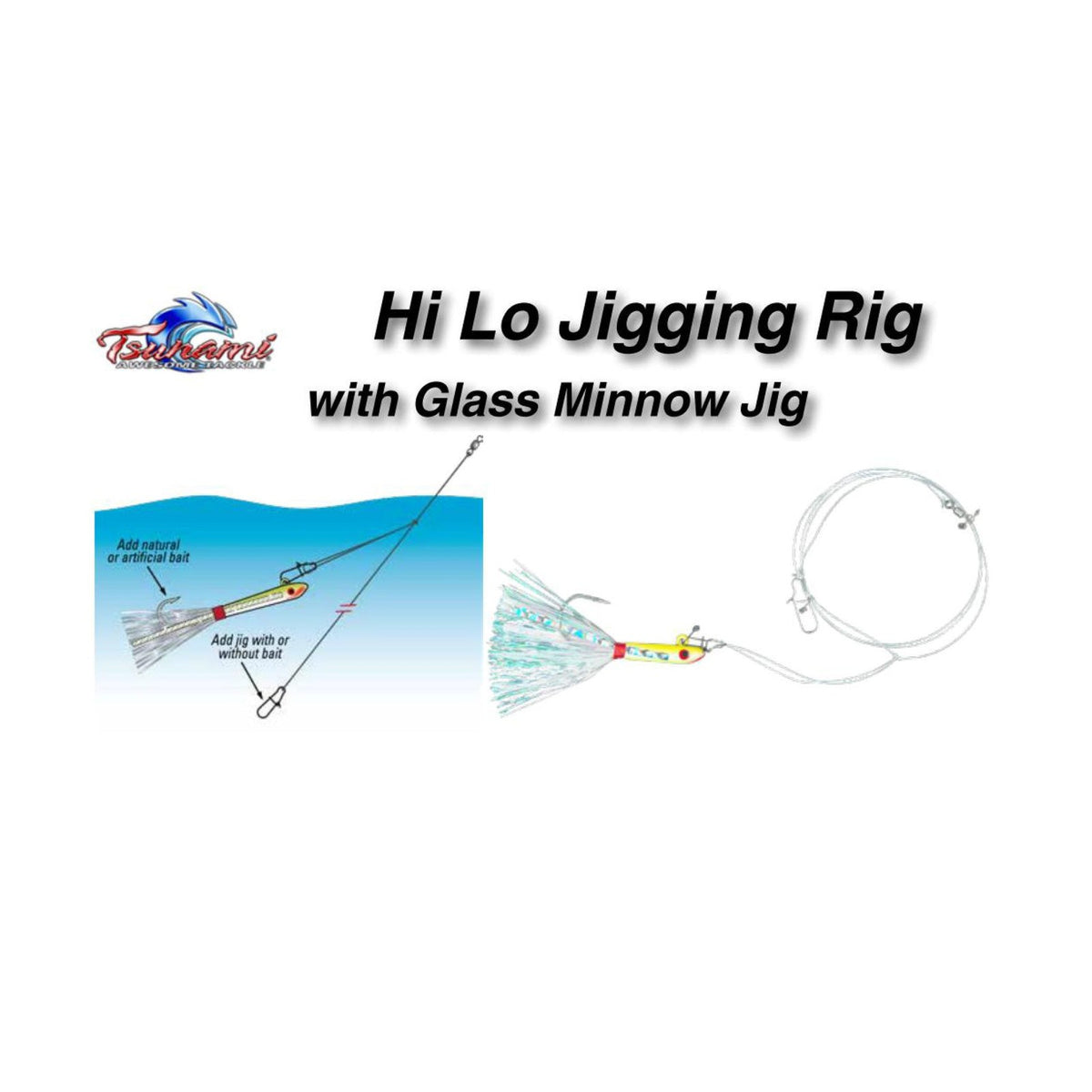 Fishing Minnow Rigs with Reflective Lures for Fluke & Bottom Fish