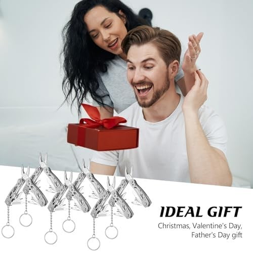 6 Pack Stainless Steel Multitool Pliers Set with Keychain - Foldable Mini Tools