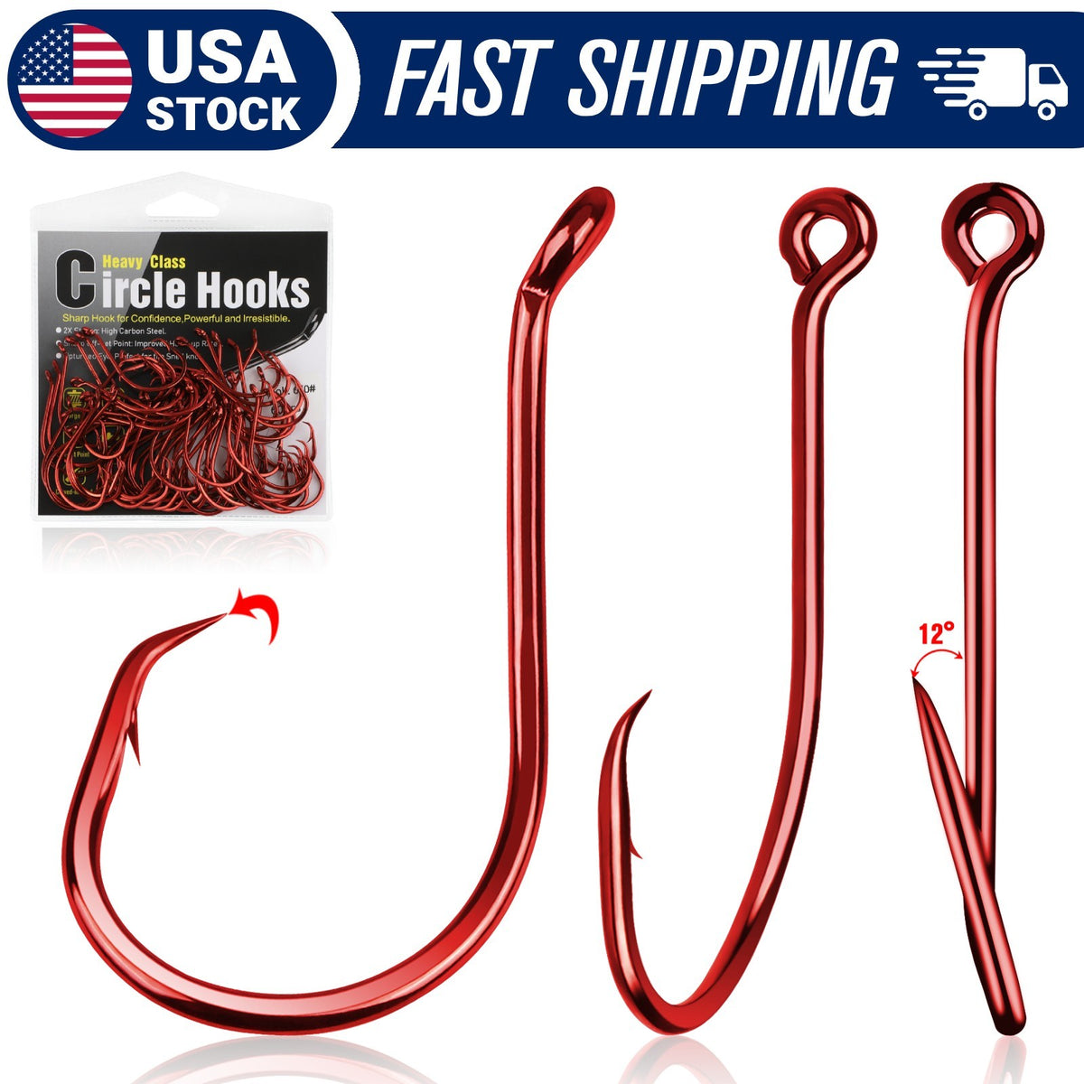 Saltwater & Freshwater Circle Fishing Hooks - 50-100PCS Octopus Hook Set