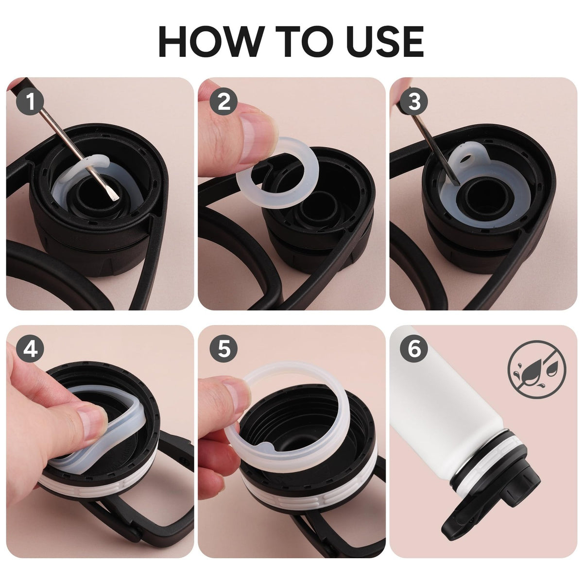 Silicone Water Bottle Gasket Replacement for Thermoflask 24/32/40/64oz - 8 Pack
