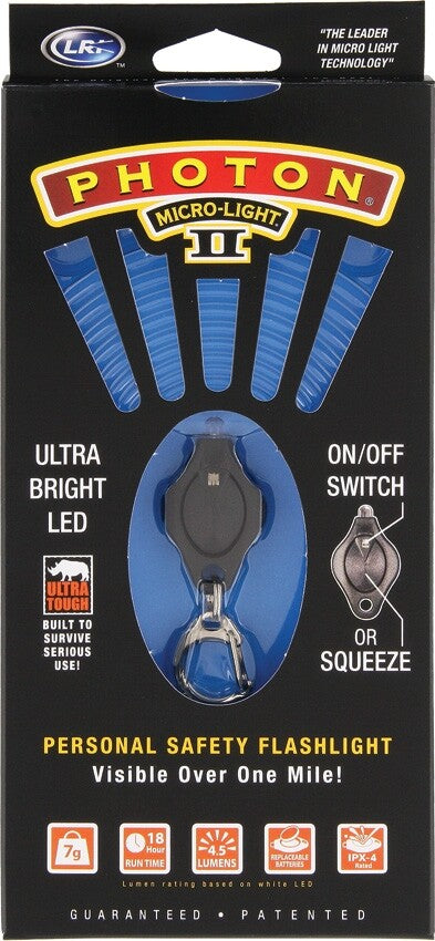 Ultra-Bright Blue LED Micro Light with Unbreakable Bulb, Hands-Free Keychain