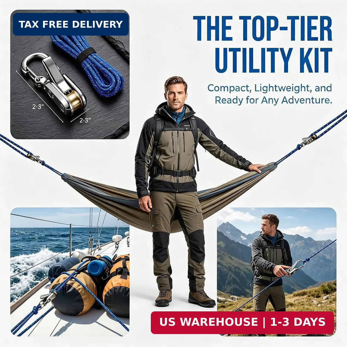 Heavy-Duty Paracord Rope Tensioners with Roller - 6 Pack Camping & Outdoor Gear