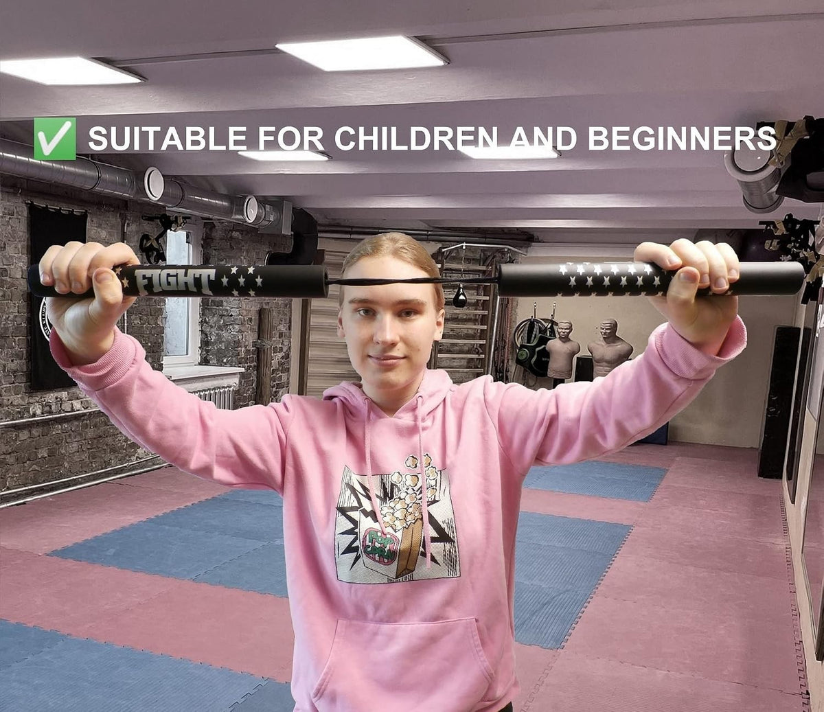 Kids Foam Training Stick with Cord - Lightweight Durable Safety Toy