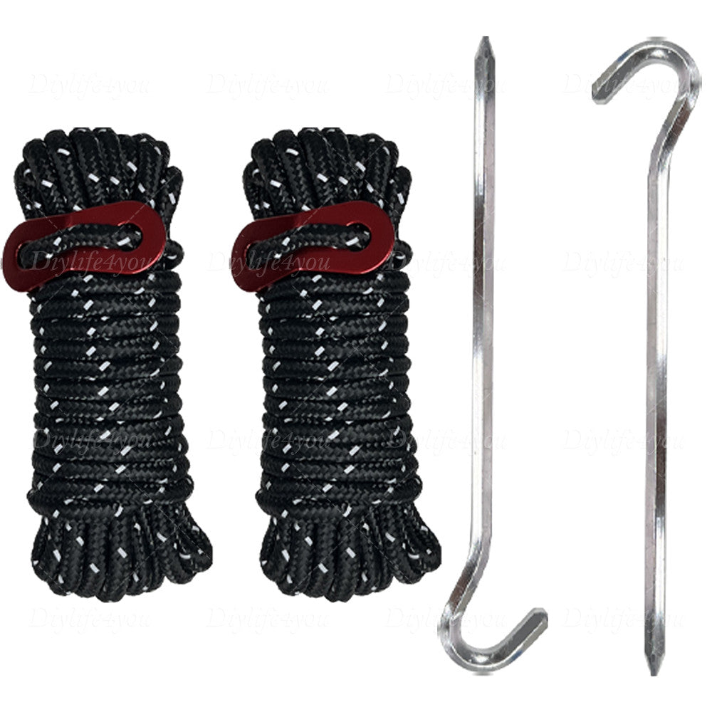 Adjustable Tent Tarp Poles Set of 2 Telescopic Camping Canopy Support