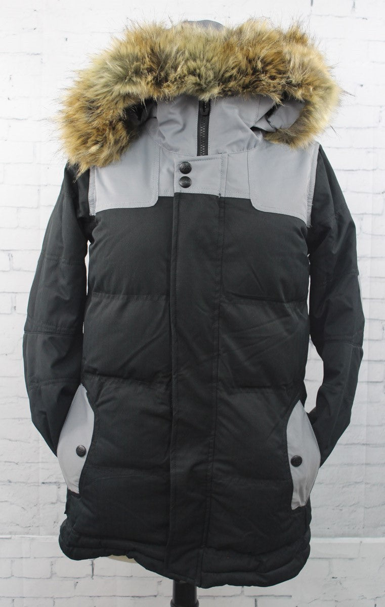 Women's Insulated Snowboard Jacket with Herringbone Pattern - Small Black