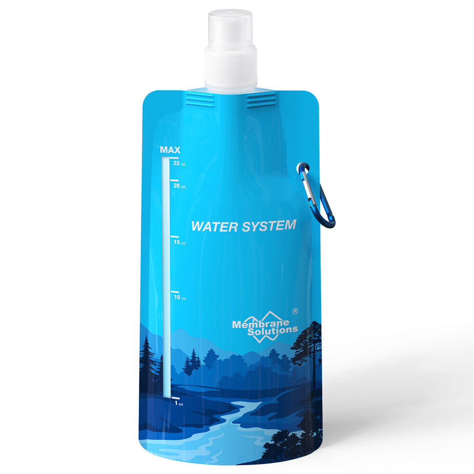 12 Pack Collapsible Water Bottles 680mL for Hiking Camping Travel