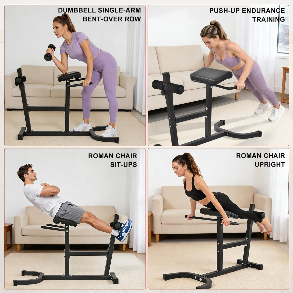 Adjustable Back Extension Bench for Core and Lower Body Workout