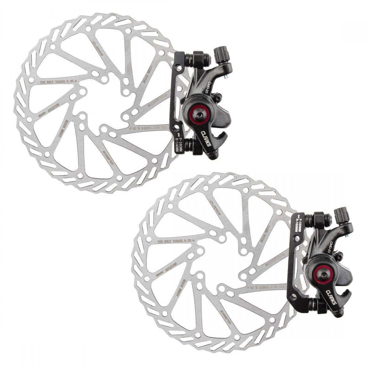 Mechanical Disc Brake Set 160mm for MTB & Hybrid Bikes - Front & Rear