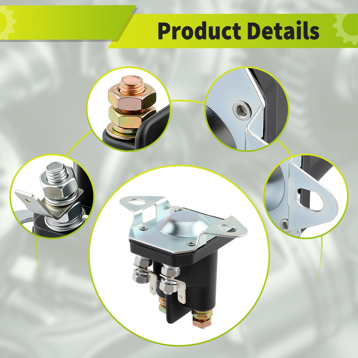 Golf Cart Solenoid 14V Replacement for EZGO Gas Models 1994-Up