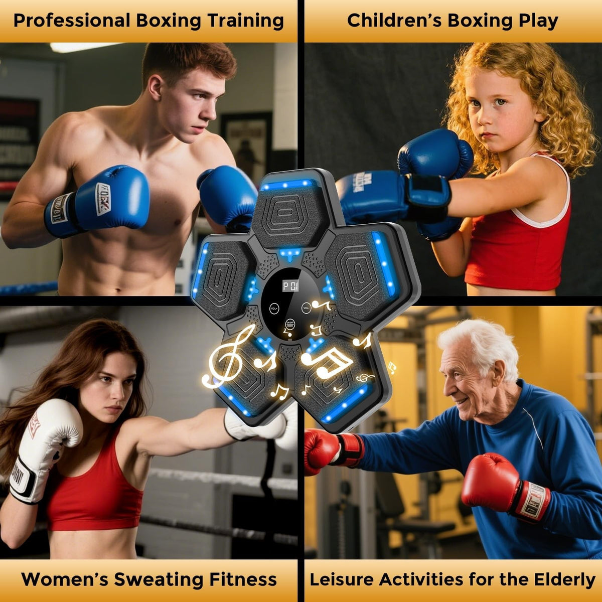 Smart Boxing Machine for Home Gym with Punching Pad, Gloves & Bluetooth