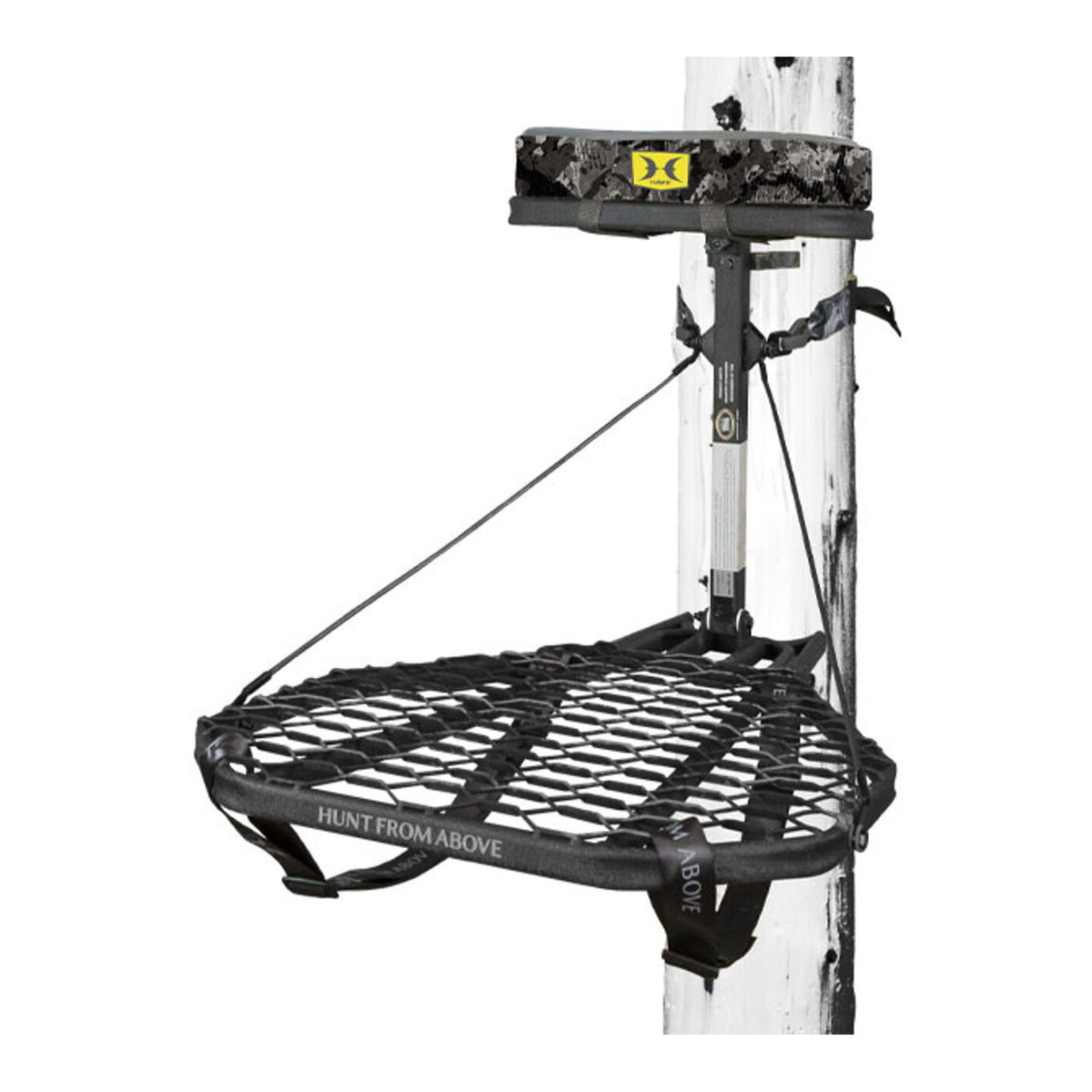 Hawk Mega Combat Hang-On Steel Tree Stand with Wide Platform - Hunting Gear