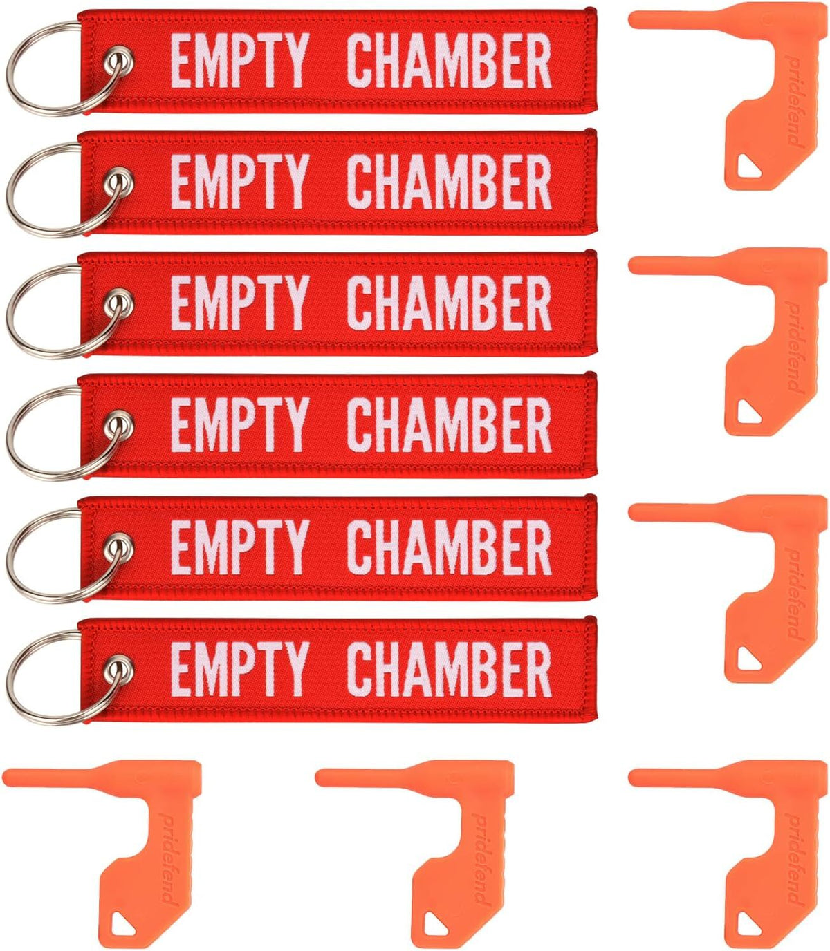 Universal Gun Chamber Safety Flags with Key Tags - 6/10 Pack