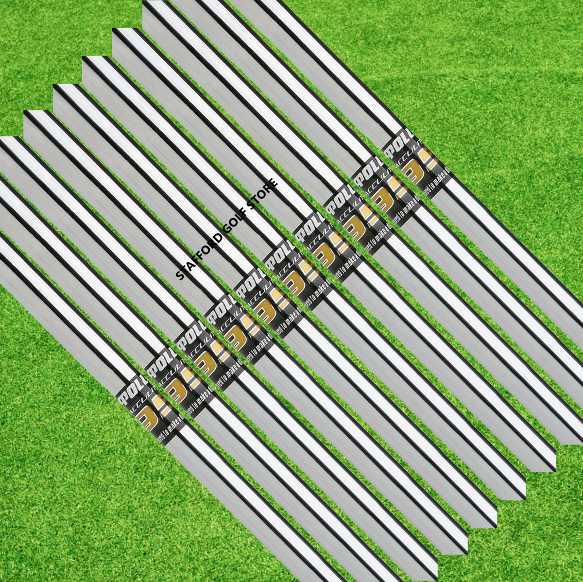 Golf Iron Shafts Set - Apollo Acculite 95 Steel R/S Combo .370 Tip, 42" Length