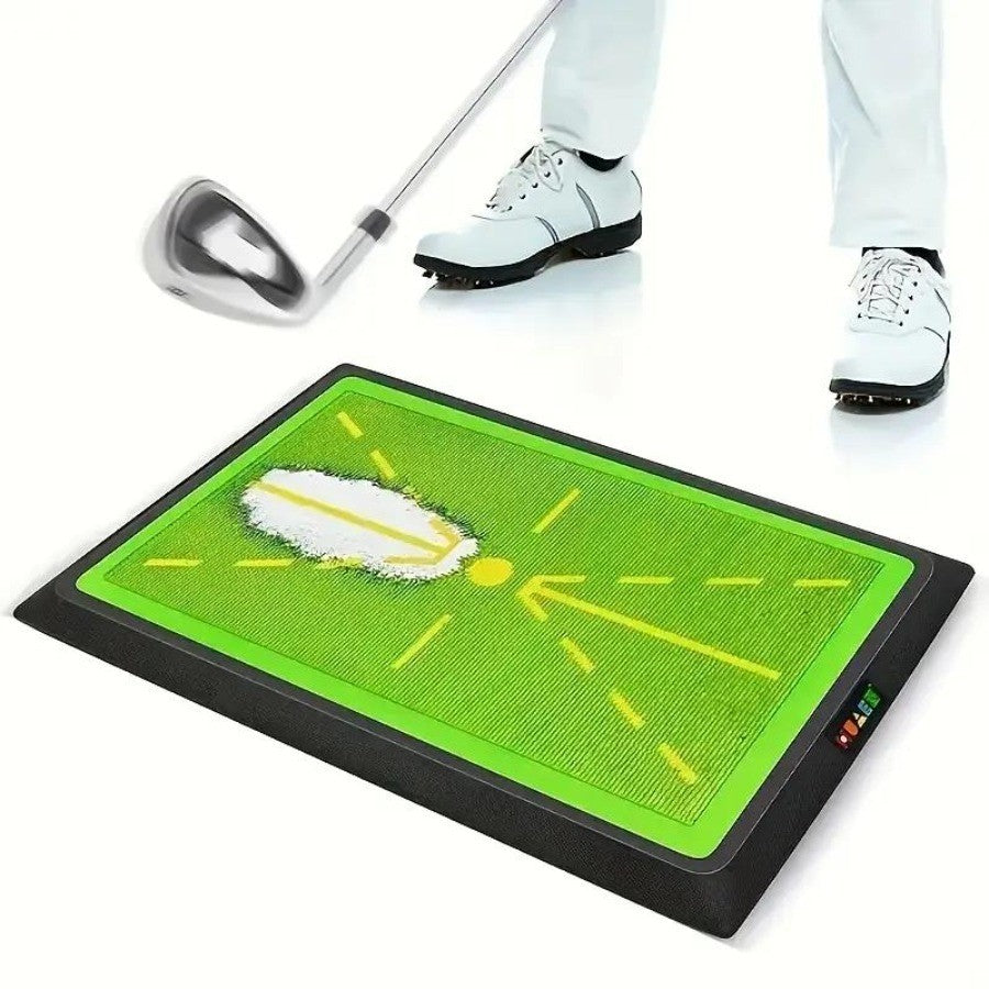 Golf Swing Training Mat with Ball Impact Feedback and Anti-Slip Base