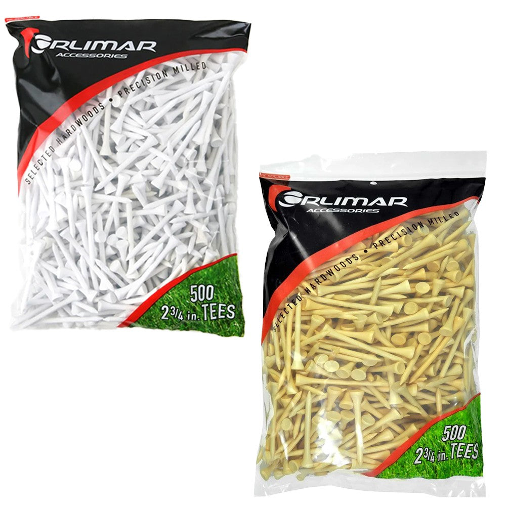 Wood Golf Tees 2 3/4 Inch - Biodegradable & Oversized for Consistent Play