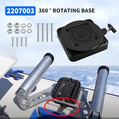 Low-Profile Swivel Base for Cannon Downrigger - Marine Boat Accessory