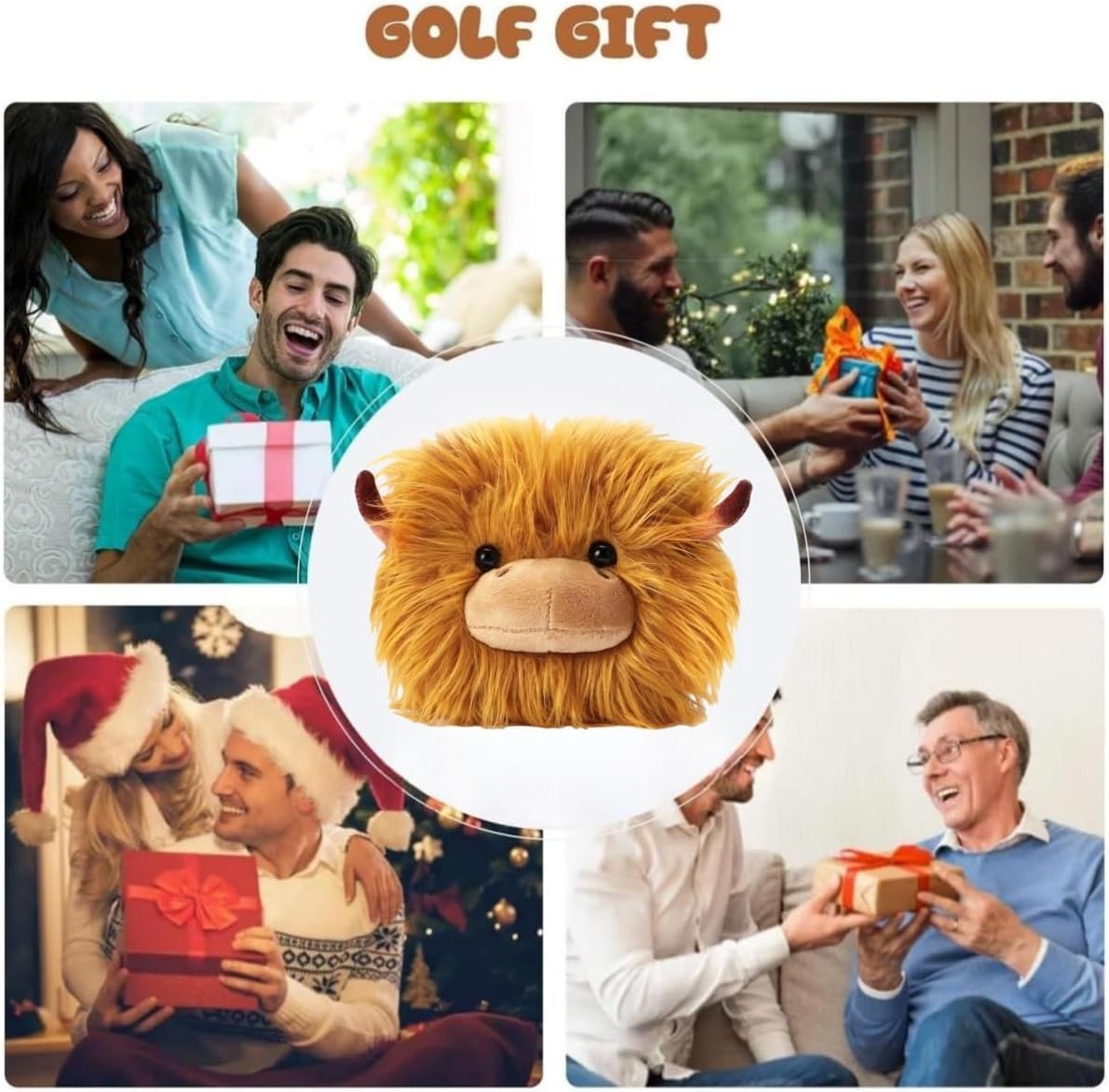 Golf Mallet Putter Head Cover Highland Cow Magnetic Closure Universal Fit