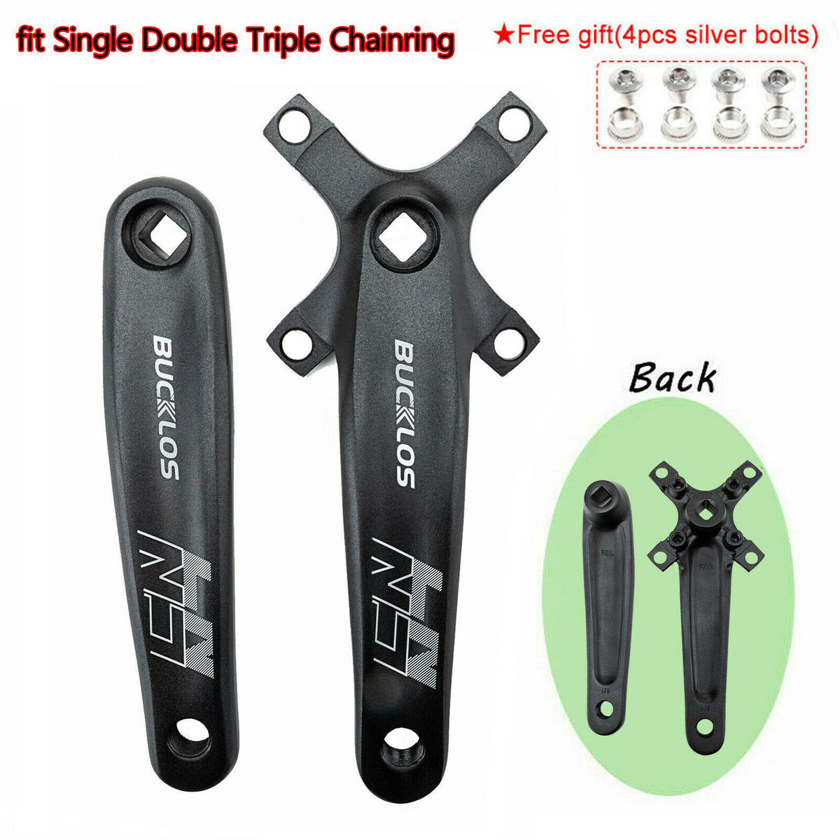 MTB Crankset 22-44T Double & Triple Chainring Compatible with Shimano BCD 104mm