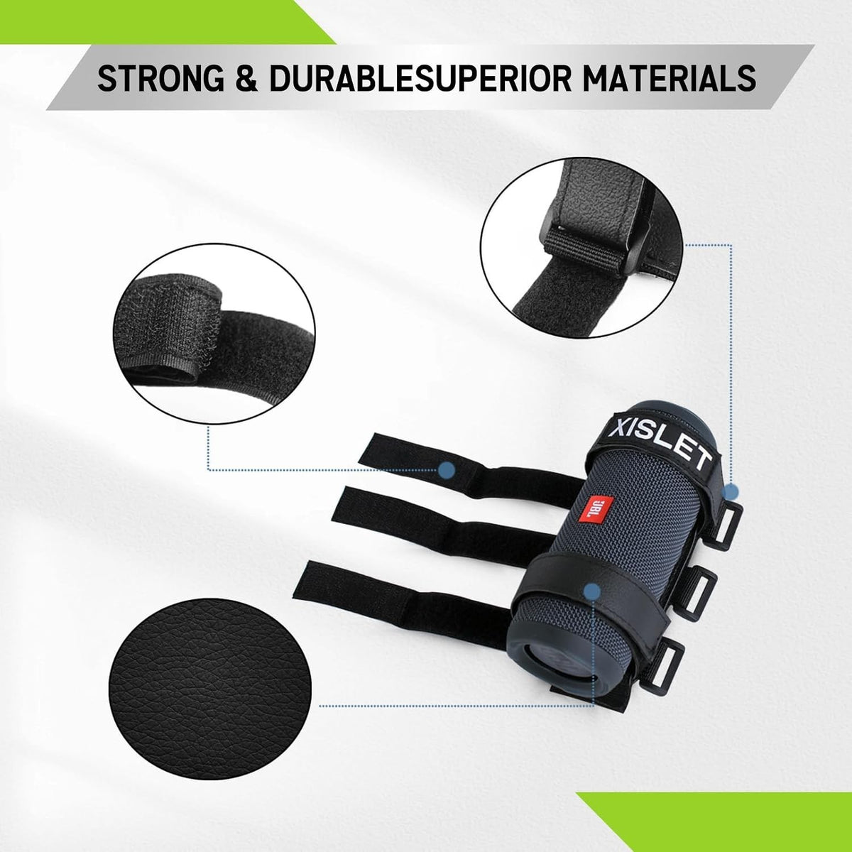 Adjustable Speaker Mount Strap for Golf Cart, Bike & ATV - Fits 0.75-1.5 Inch Portable Speakers