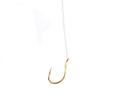 Salmon Egg Hooks - Gold Size 12, Snelled Fishing Hooks 6-Pack