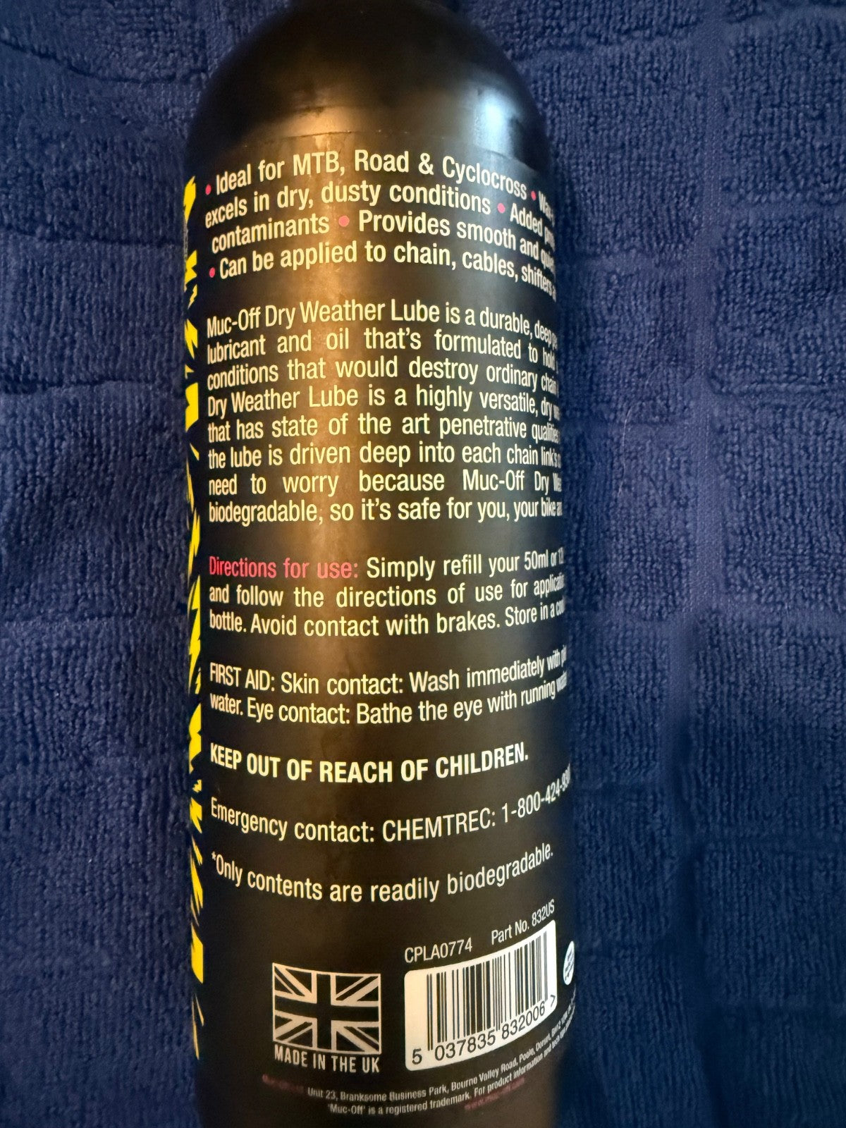 1L Bike Chain Lubricant - Bio Dry Chain Lube for Bicycle Maintenance