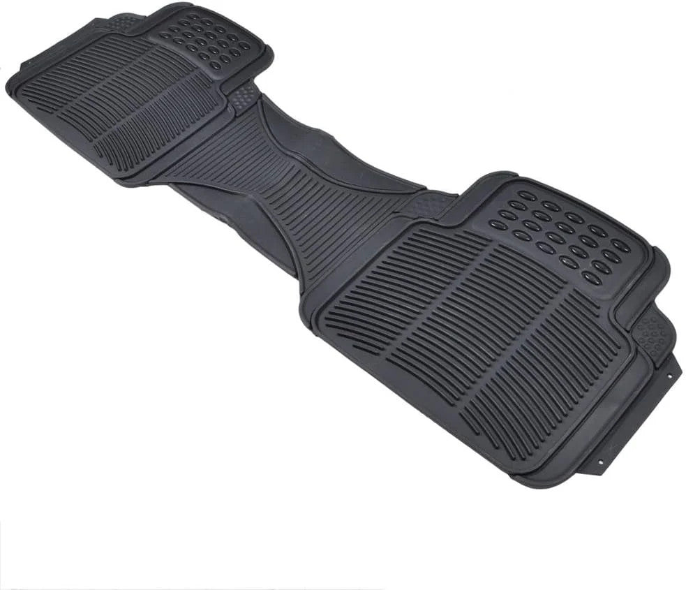 Heavy Duty Rubber Rear Floor Mats for Vehicles - All Weather Trimmable, Non-Slip Protection