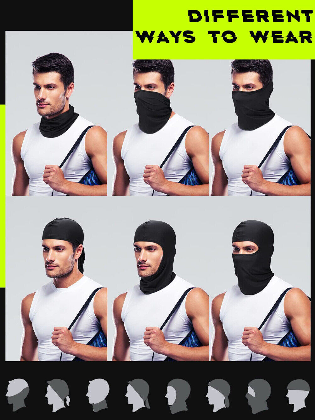 Full Face Ski Mask Balaclava UV Sun Protection Tactical Face Cover