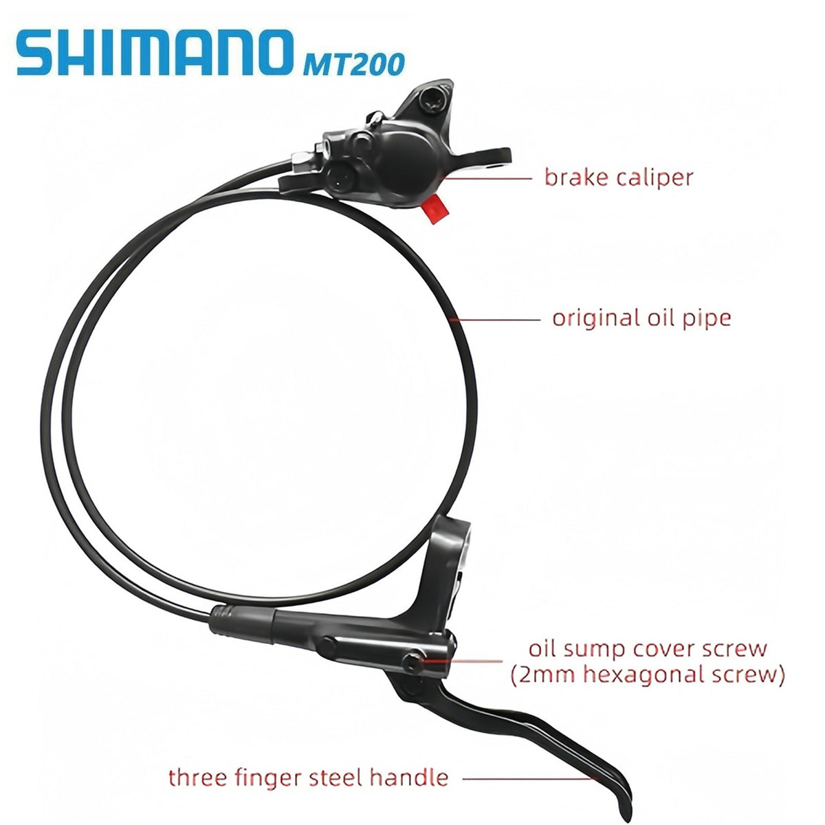 Hydraulic Disc Brake Set with 160mm Rear and 180mm Front Rotors for Mountain Bikes