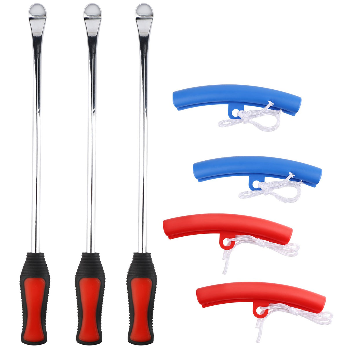 7PCS Tire Lever Set with Rim Protectors - Motorcycle Bike Wheel Repair Tools