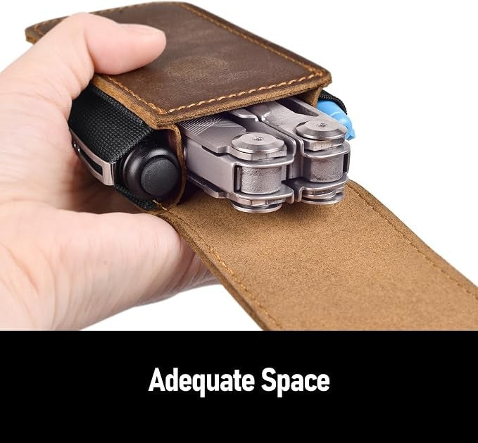 Leather Multitool Sheath with Belt Clip for Leatherman Wave Plus Surge