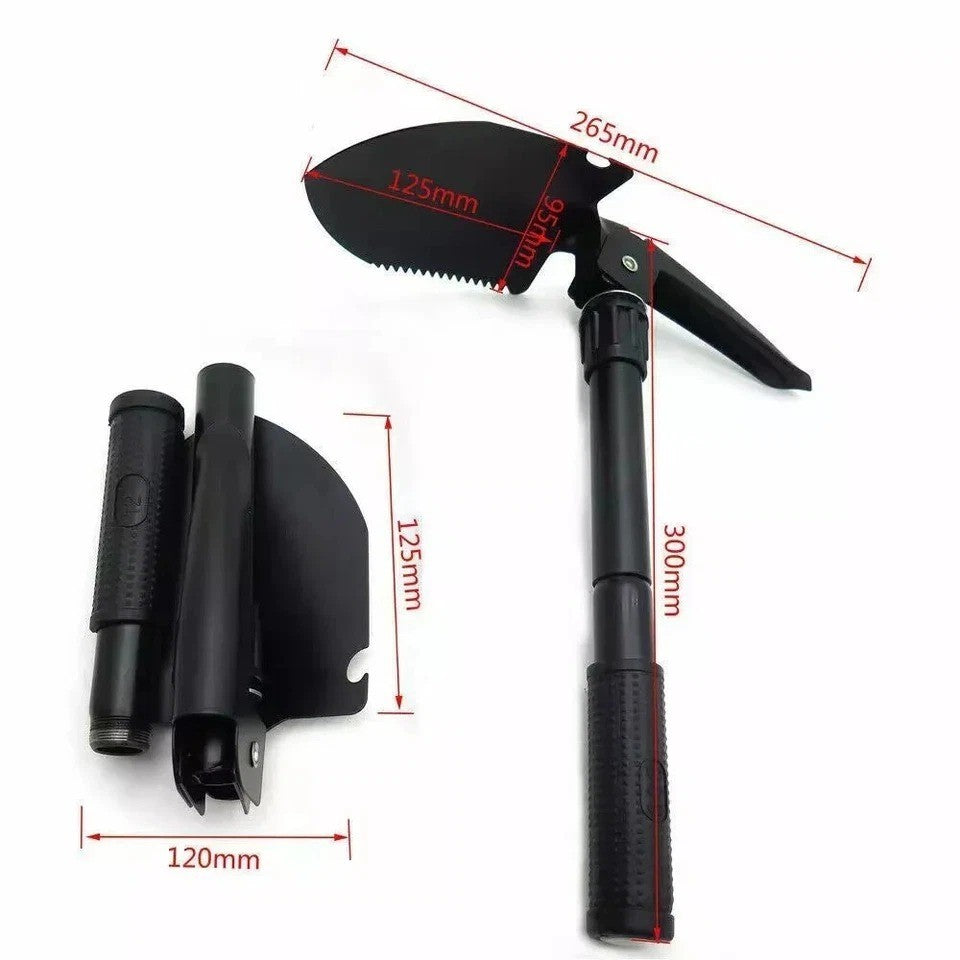 Folding Military Shovel - Compact Survival Spade for Camping, Gardening & Emergency Use