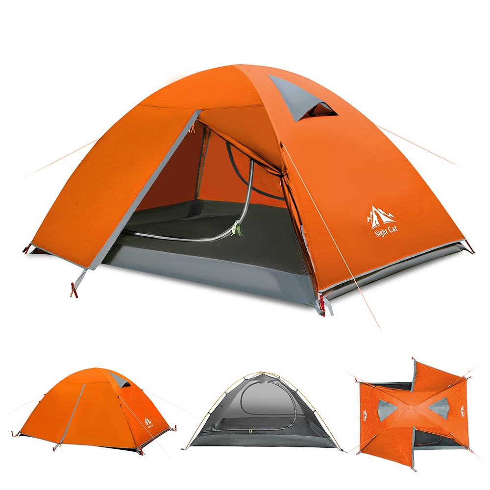 2 Person Waterproof Backpacking Tent with Aluminum Frame for Camping and Hiking