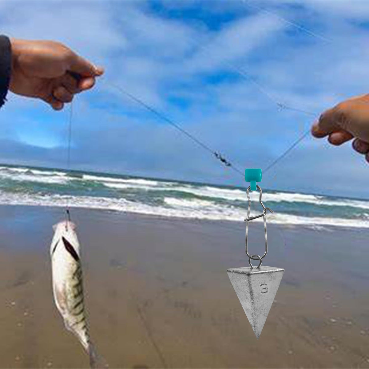 Heavy Duty Fishing Sinker Slides with Duo Lock Snaps - 25 Pcs Saltwater & Freshwater Rig Accessories