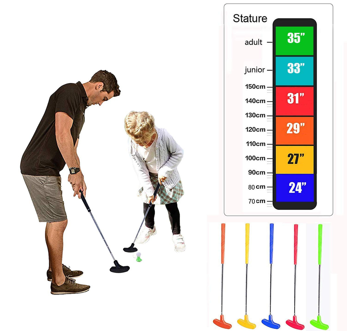 6-Piece Dual Left & Right Handed Golf Putter Set 25-35 Inch