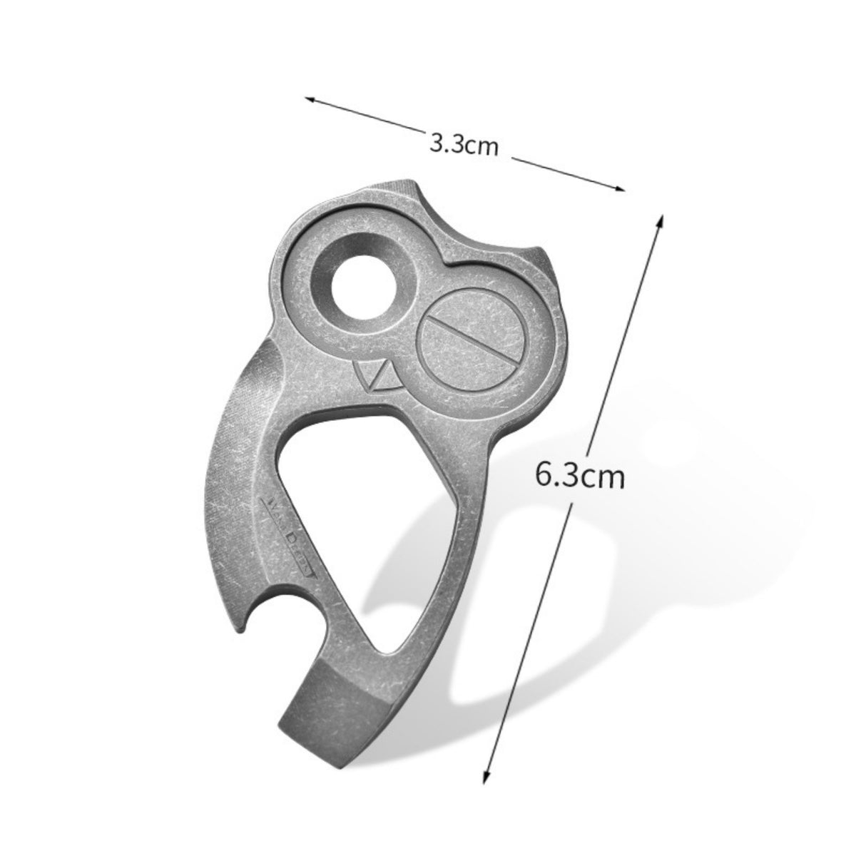 Titanium Multi-Tool Keychain Pry Bar Owl Shape EDC Pocket Tool - Sandblasted or Stonewashed