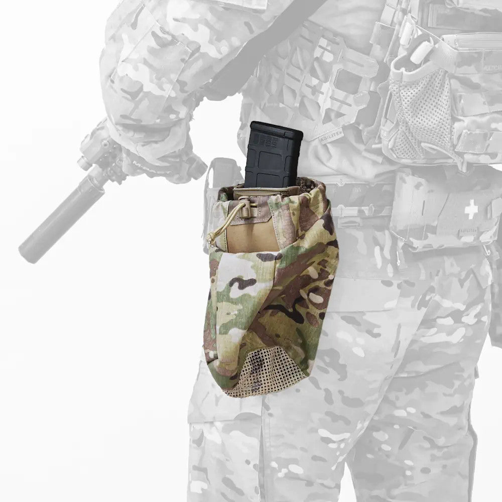 Tactical Auto-Deploy Dump Pouch for Magazines - Green, 5 Capacity