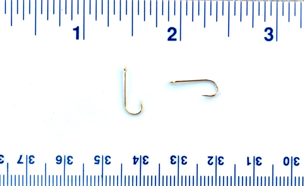 100 Super Strong Size 14 GT Gold Aberdeen Fishing Hooks - 2X Strength
