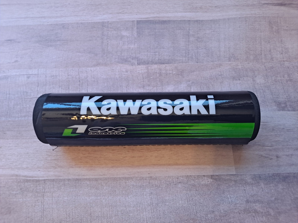 Kawasaki Motorcycle Handlebar Cross Bar Pad 8-Inch Black Off-Road Safety Accessory