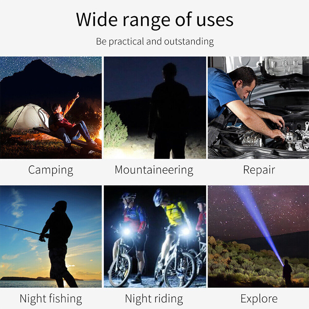 Rechargeable LED Tactical Flashlight Set - Small Super Bright Penlight, 2 Pack
