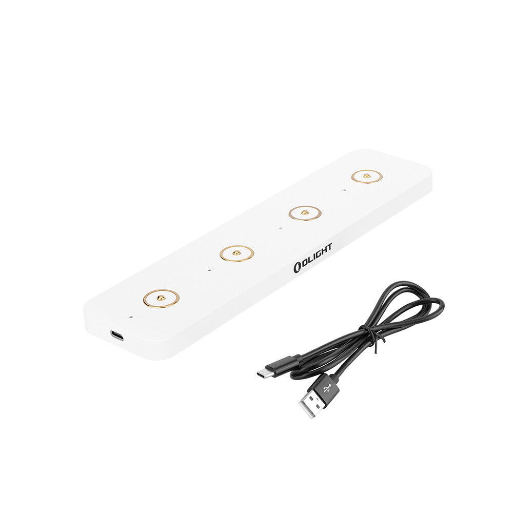 Magnetic Charging Station for Olight Flashlights & Obulb Series, 4 Ports White
