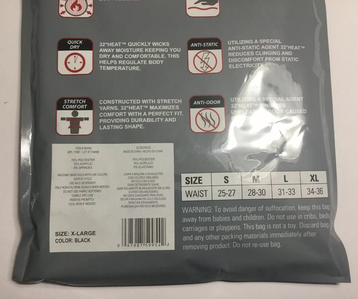 Women’s 2-Pack Thermal Base Layer Pants - Black, Size XL