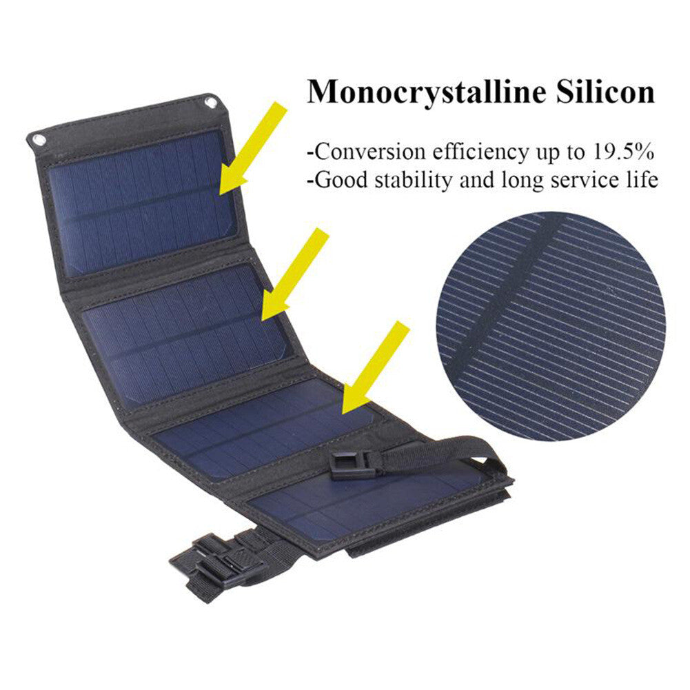 100W Foldable Solar Panel Kit with USB Power Bank for Camping Hiking