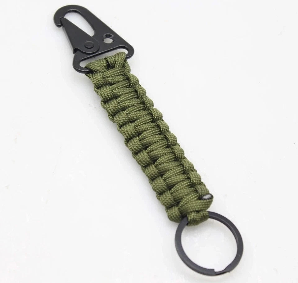 Tactical Paracord Keychain with HK Clip - Rugged EDC Key Fob and Lanyard