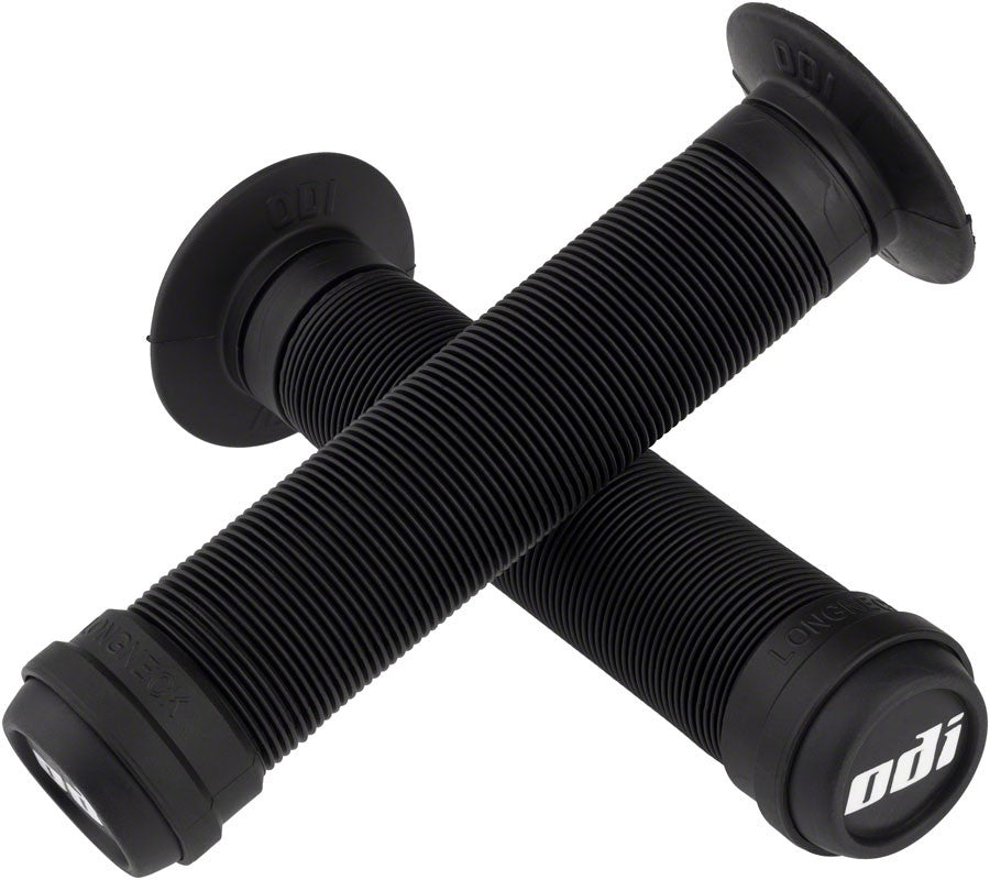 Bike Handlebar Grips Black Flanged Mushroom Rib 143mm Pair