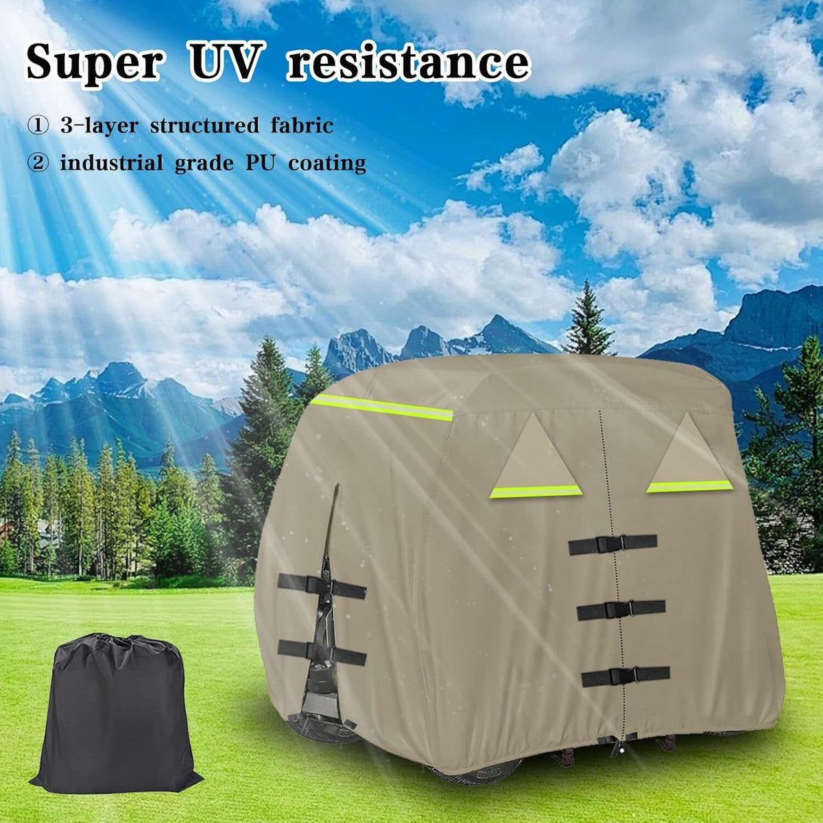 Waterproof Golf Cart Cover for 4 Passenger Club Car - All-Weather Protection