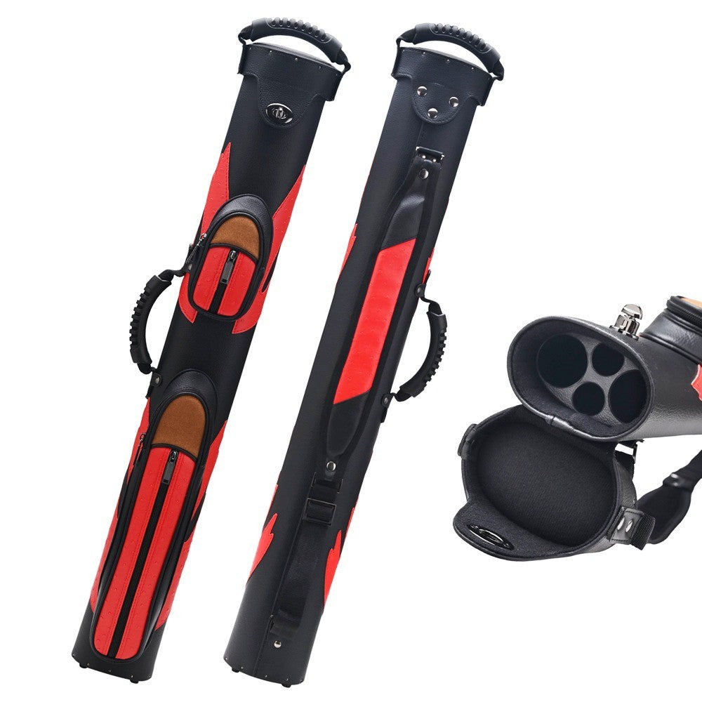 2x2 Hard Pool Cue Case 2B2S Spring Loaded PU Leather 2 Pockets
