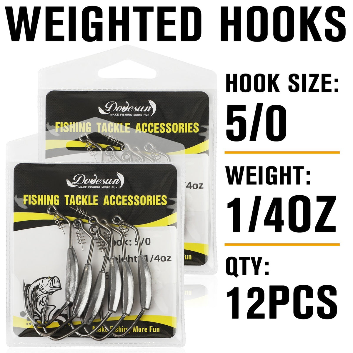 Weighted Swimbait Hooks Set - Strong, Weedless Fishing Hooks for Bass & More