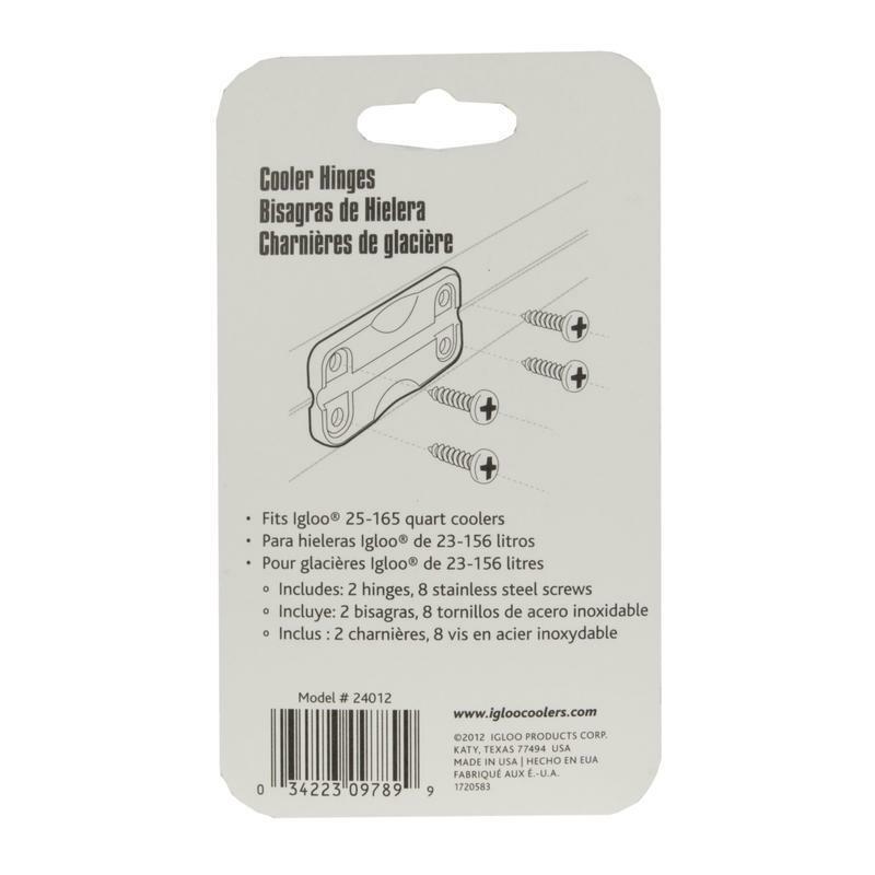 Igloo Cooler Hinges 2-Pack - Replacement White Hinges for 25-165 Qt Ice Chests